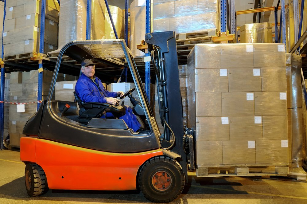 pallets on fork lift