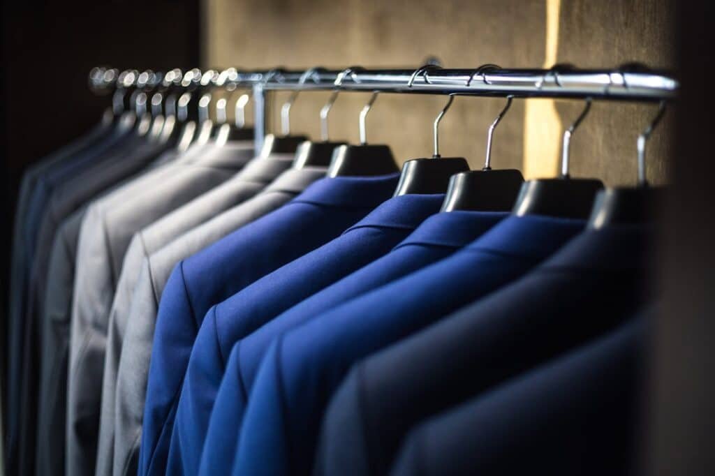 clothes organized on the hanger
