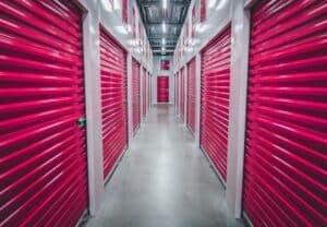 Corridor in a storage facility