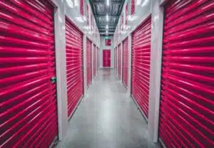 Corridor in a storage facility