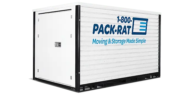 1-800-PACK-RAT all-steel portable moving and storage container with barn-style doors
